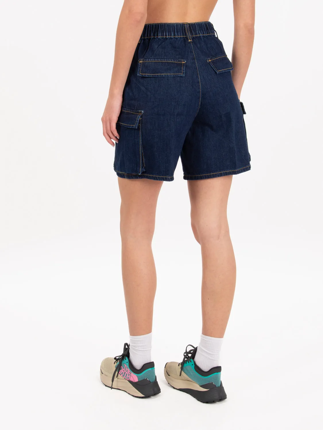 Bermuda con tasche denim scuro