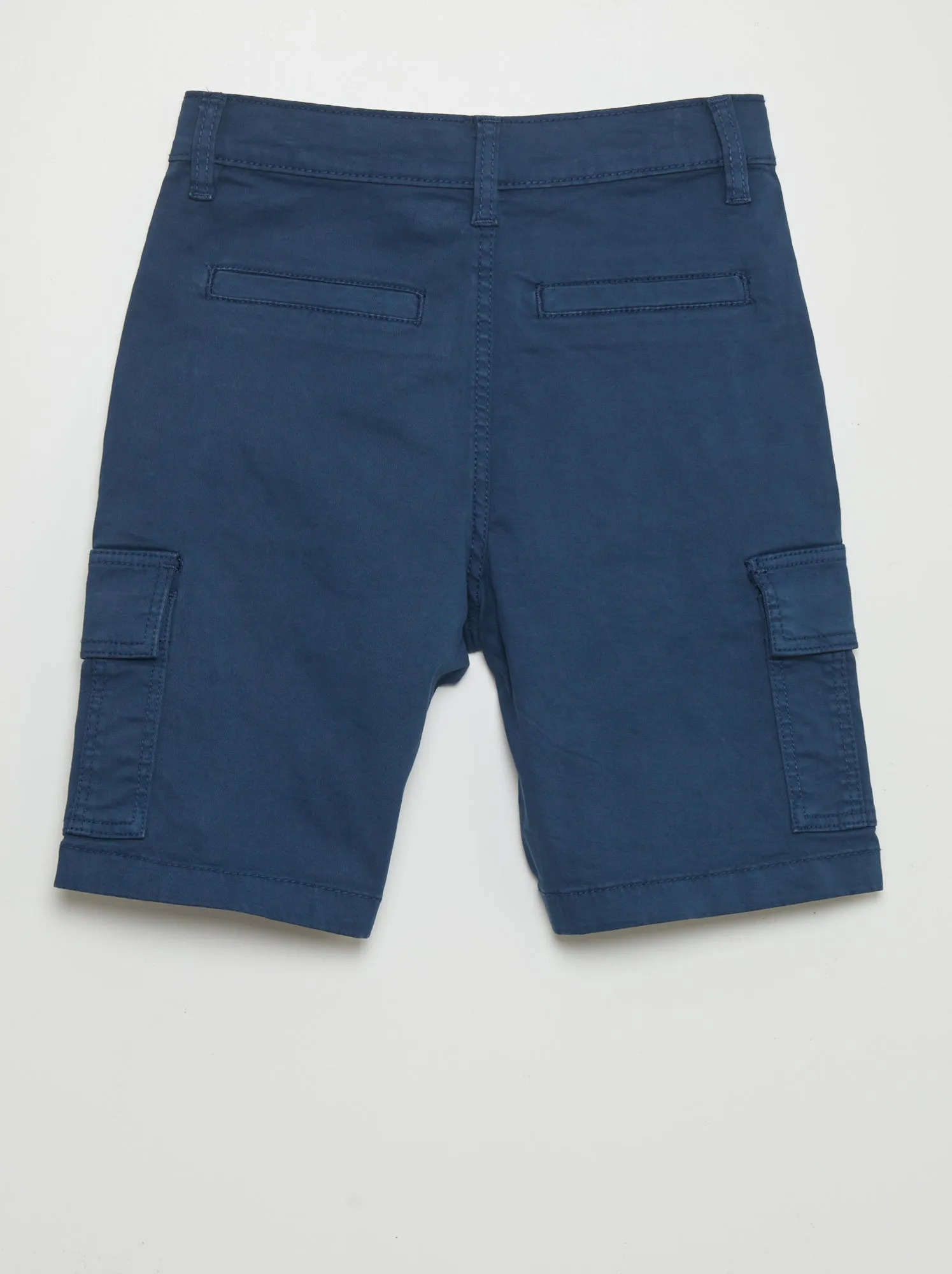 Bermuda dritti con vita regolabile e tasche - BLU