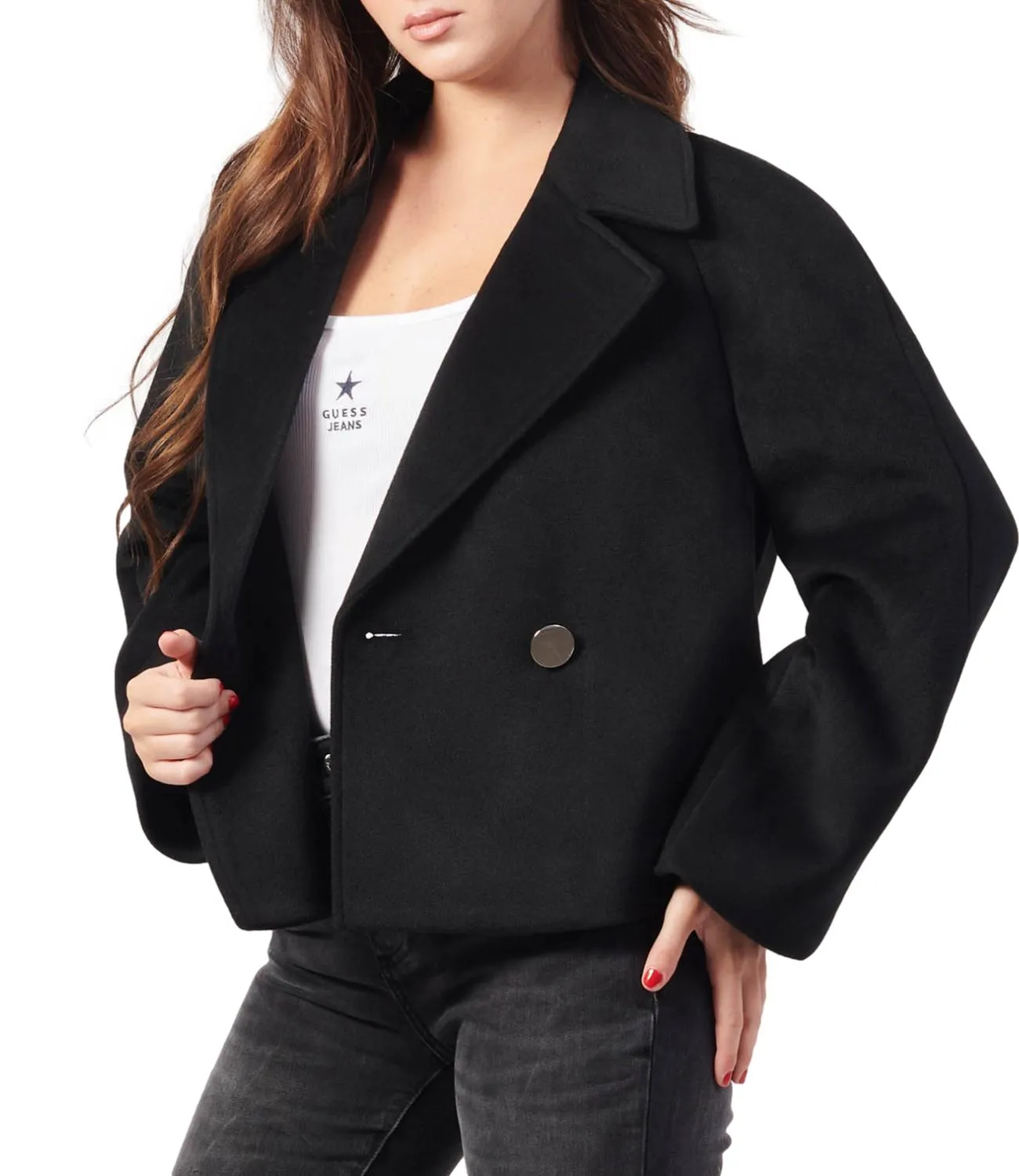Brand ARMANI EXCHANGE Giacca donna nera doppiopetto AX