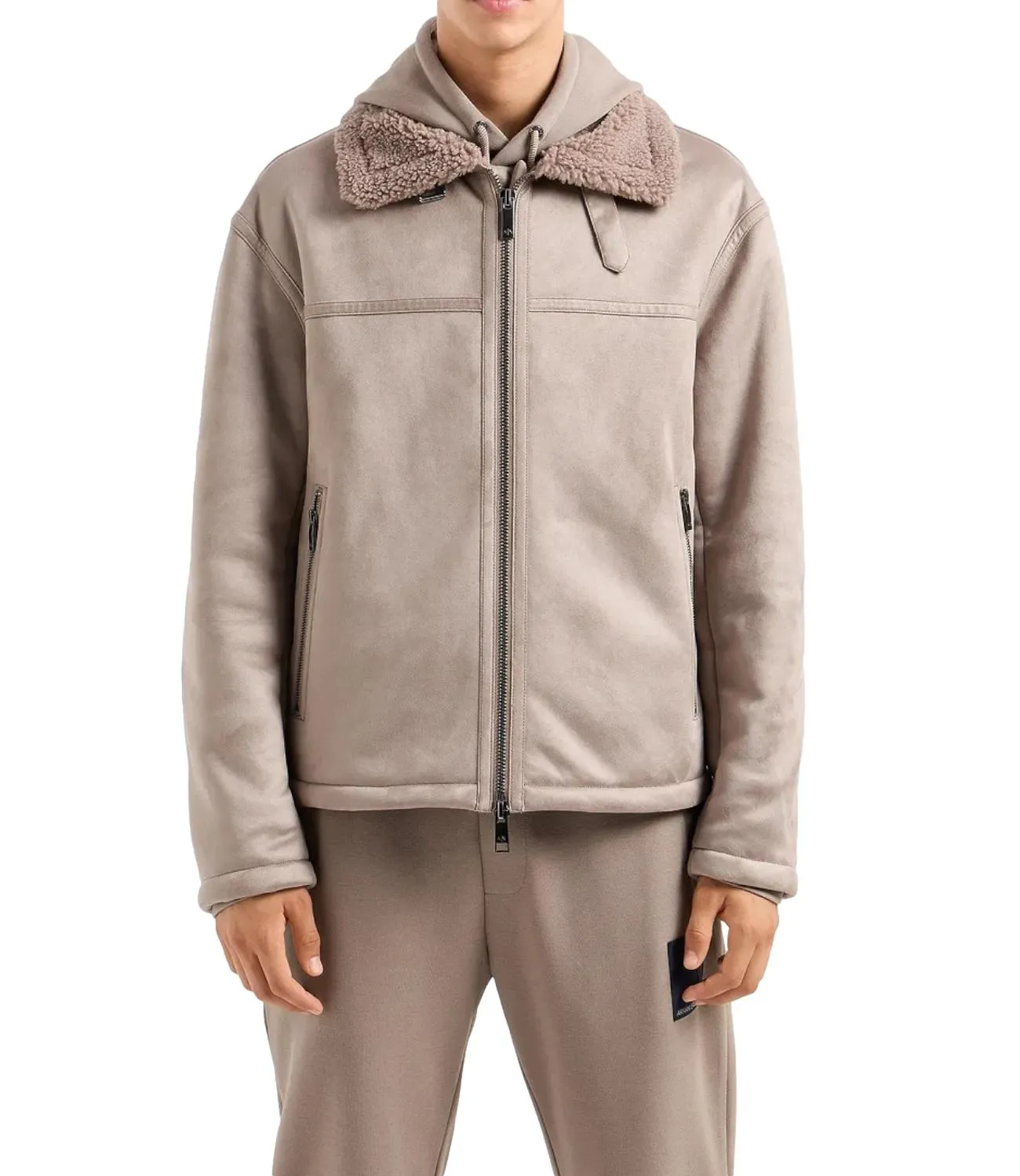 Brand ARMANI EXCHANGE Giacca in similpelle Tortora AX Regular Fit