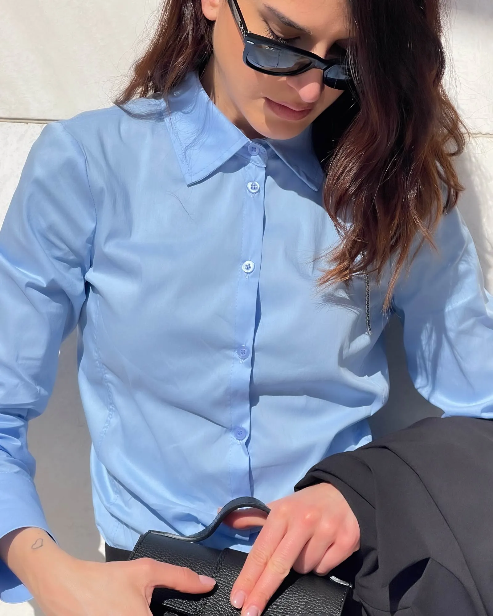 CAMICIA POLINE CELESTE