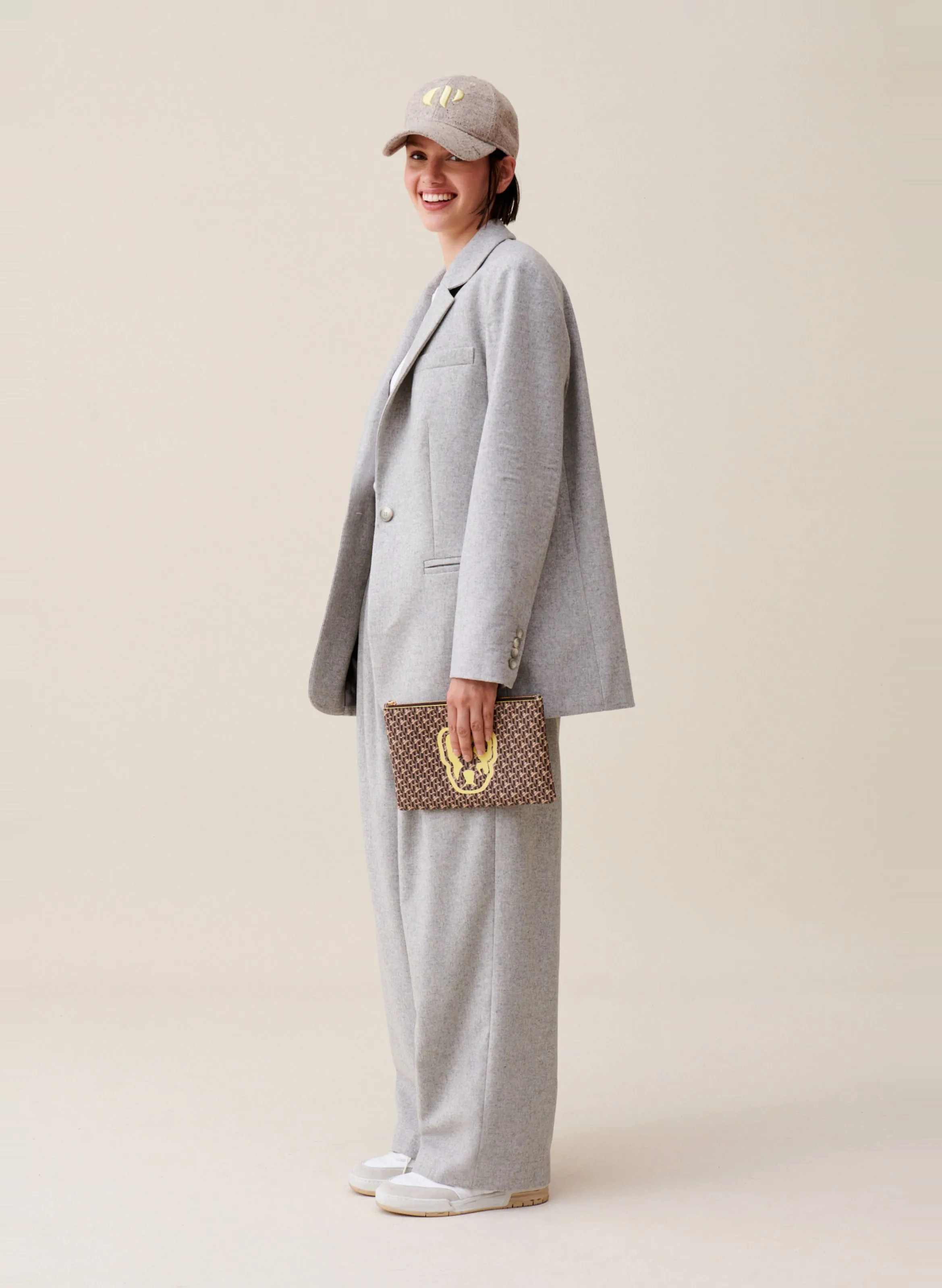  CLAUDIE PIERLOT   Giacca da tailleur dritta in misto lana | Grigio