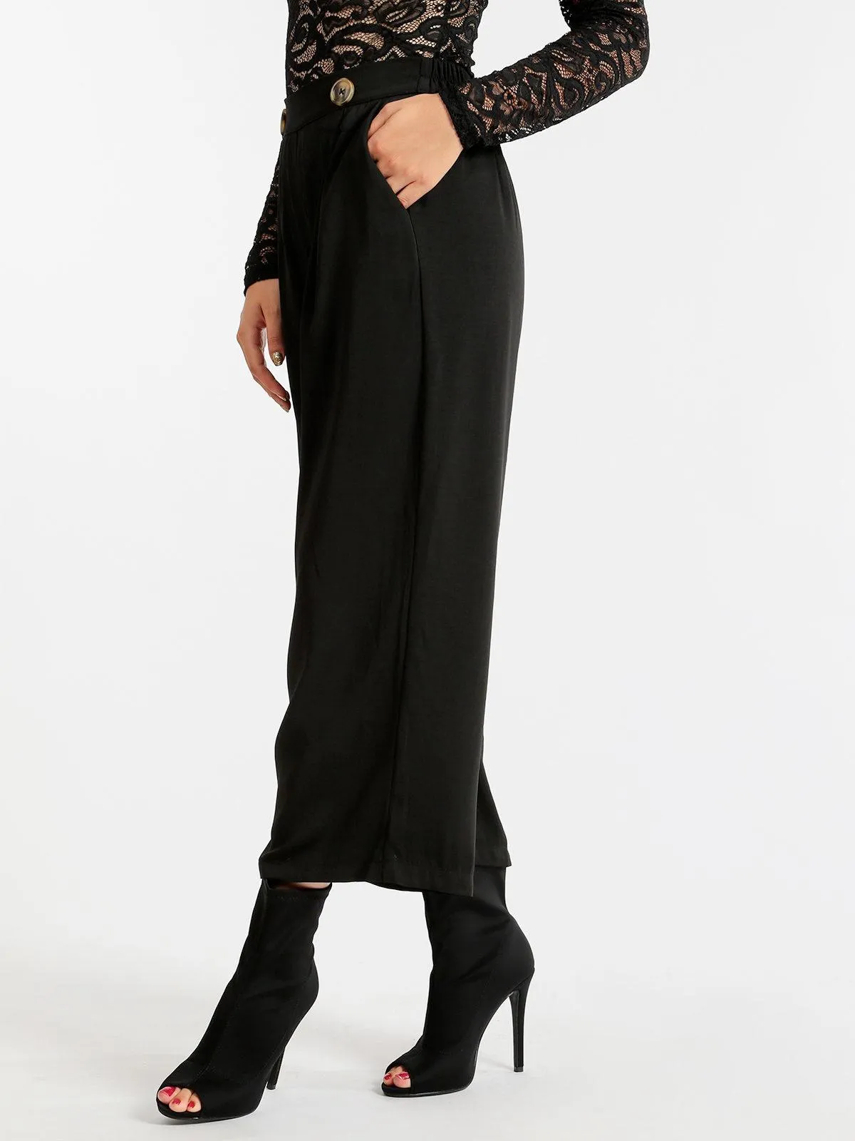 Flex Moda Pantalon jupe-culotte noir
