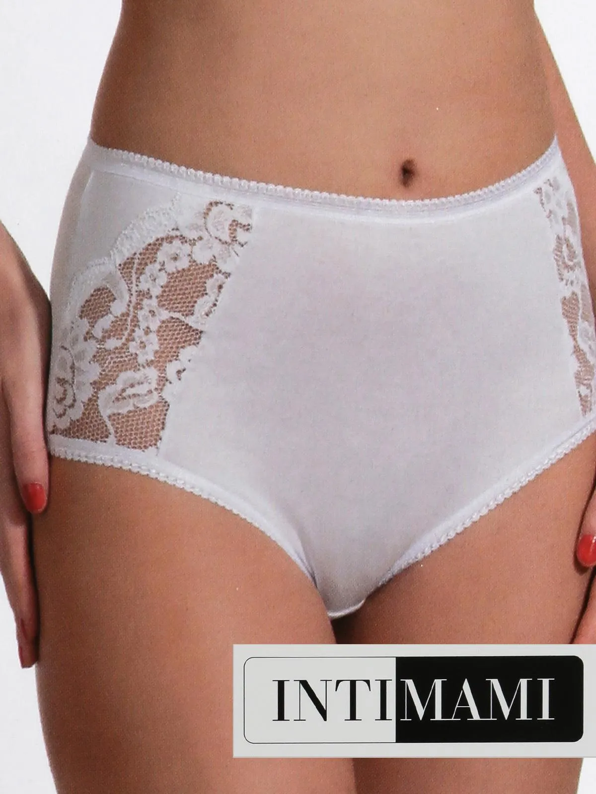 Intimami Jupe-culotte en coton élastique avec dentelle