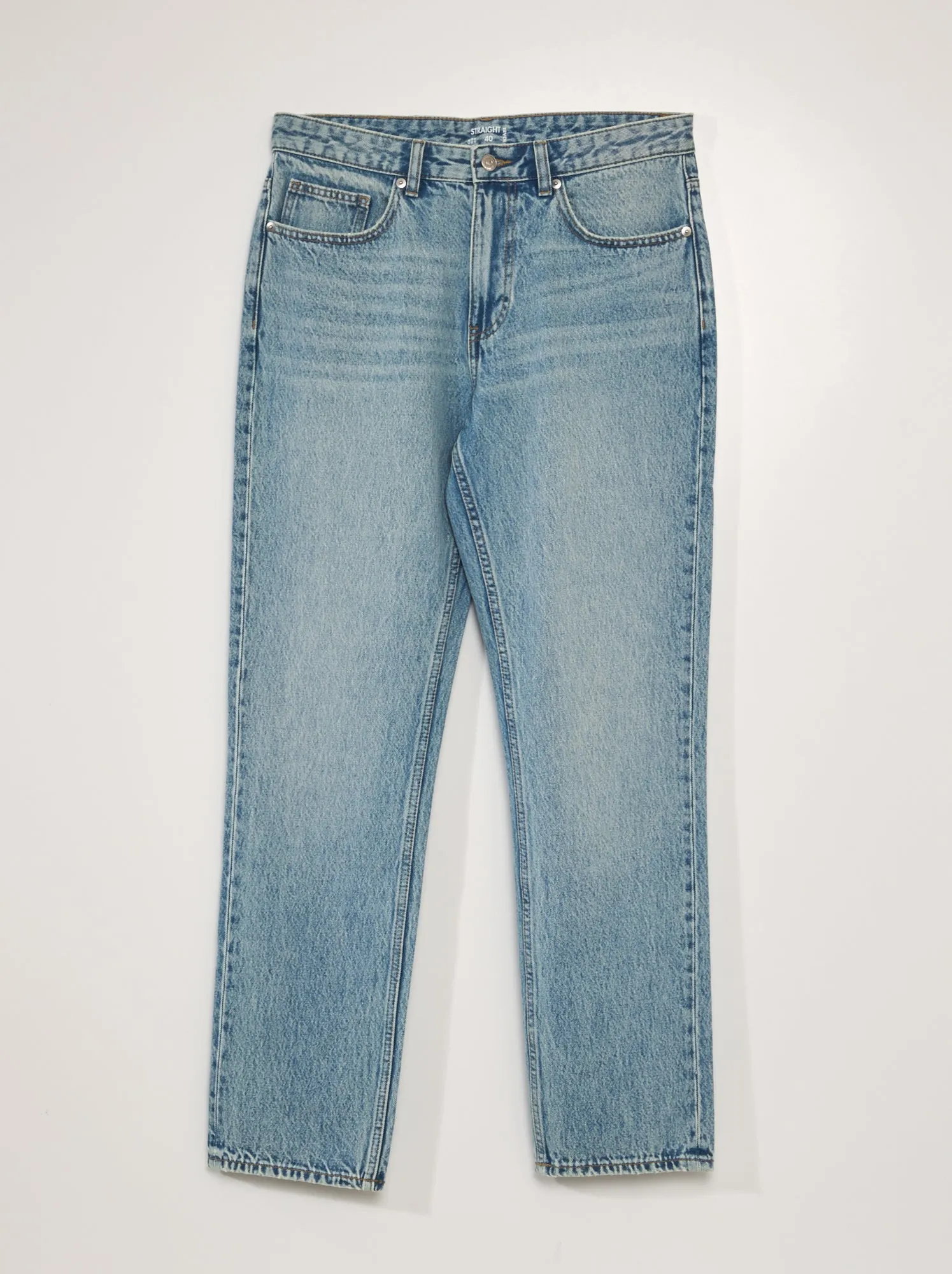 Jeans dritti con 5 tasche - BLU