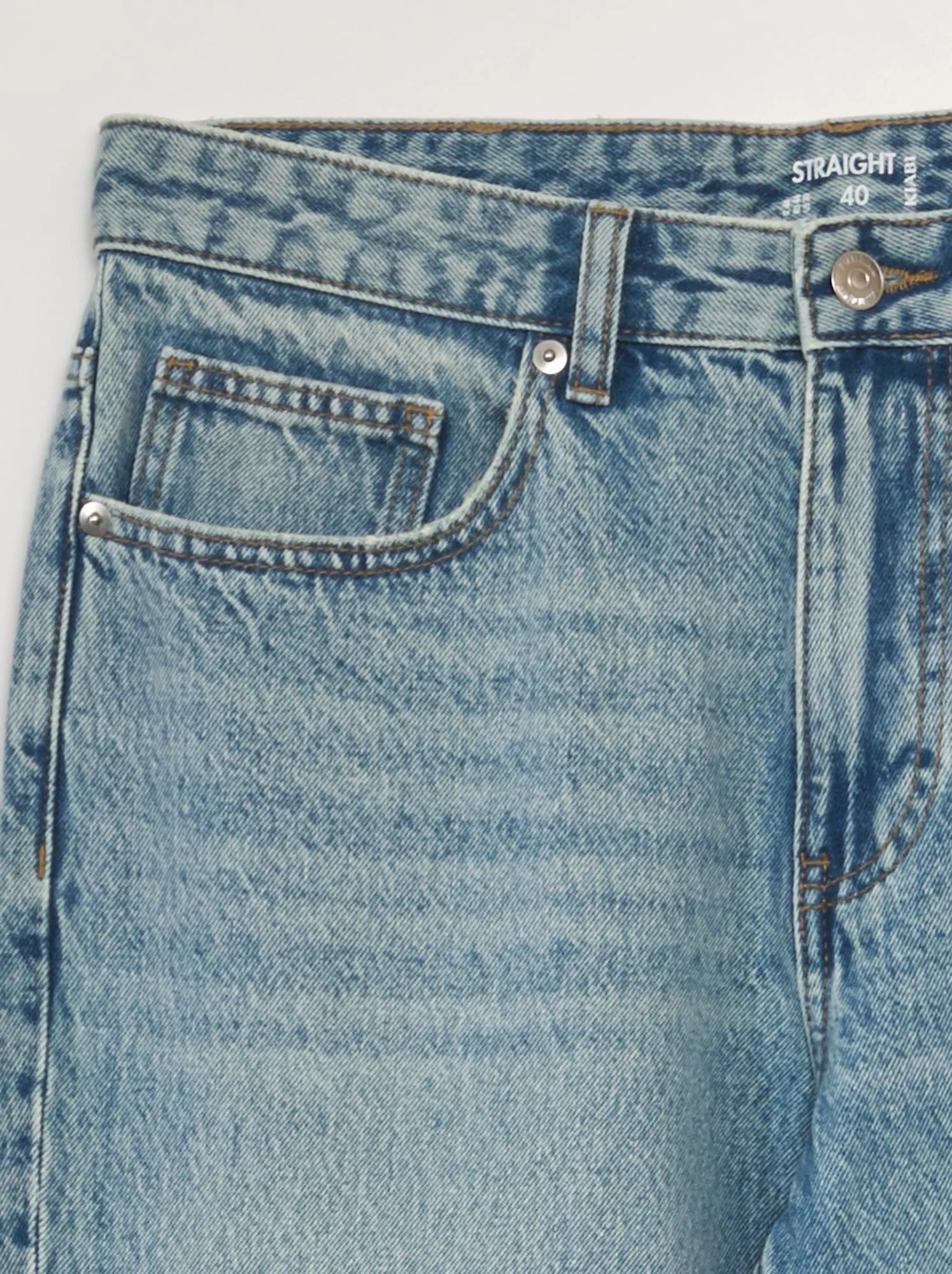 Jeans dritti con 5 tasche - BLU