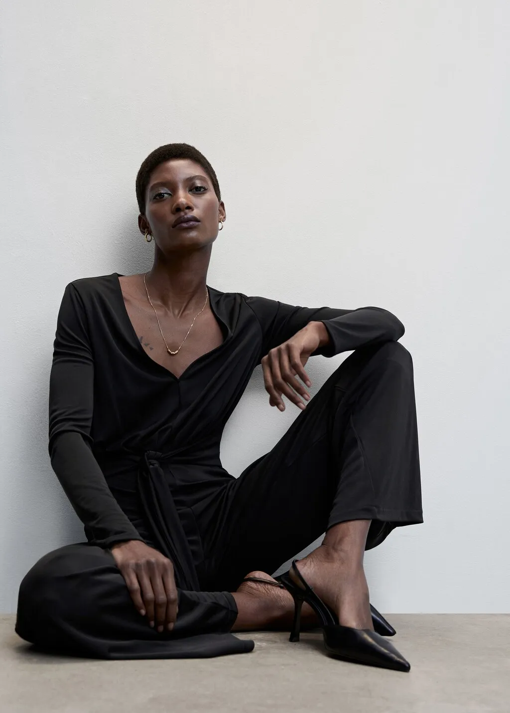 Jumpsuit lunga laccio