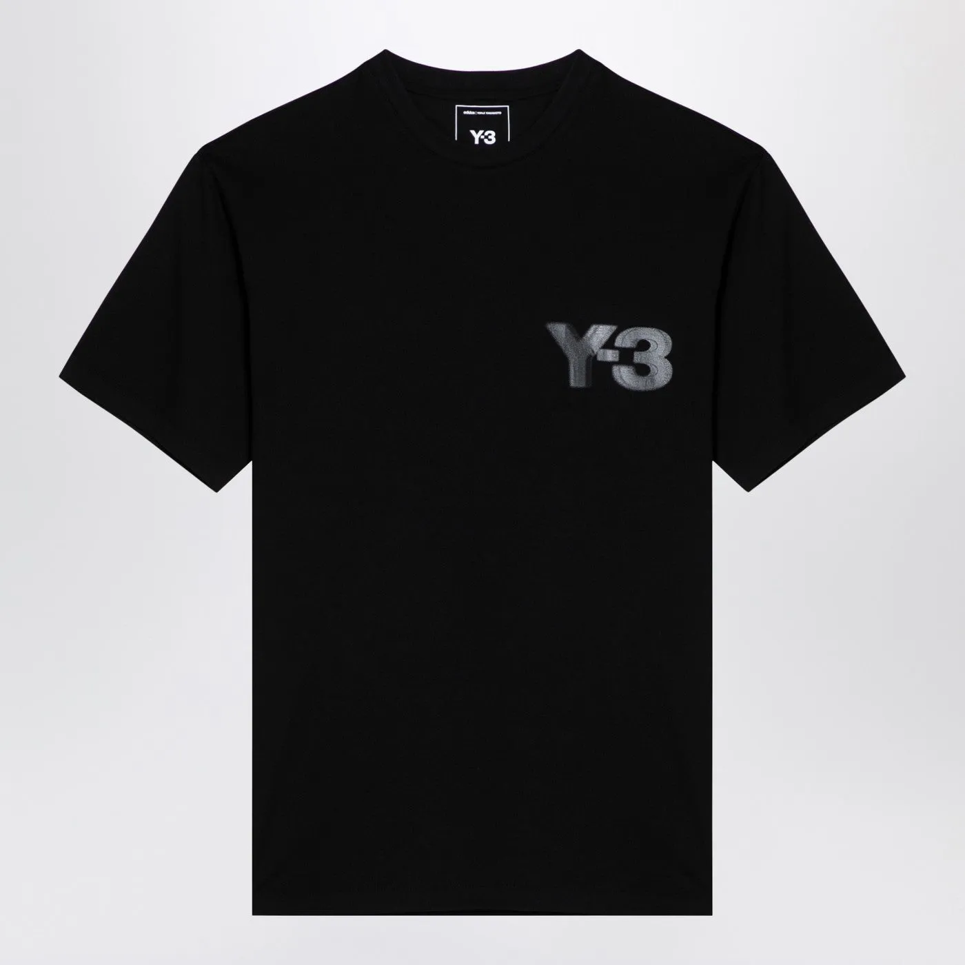 Maglietta di cotone nera adidas y 3 con logo