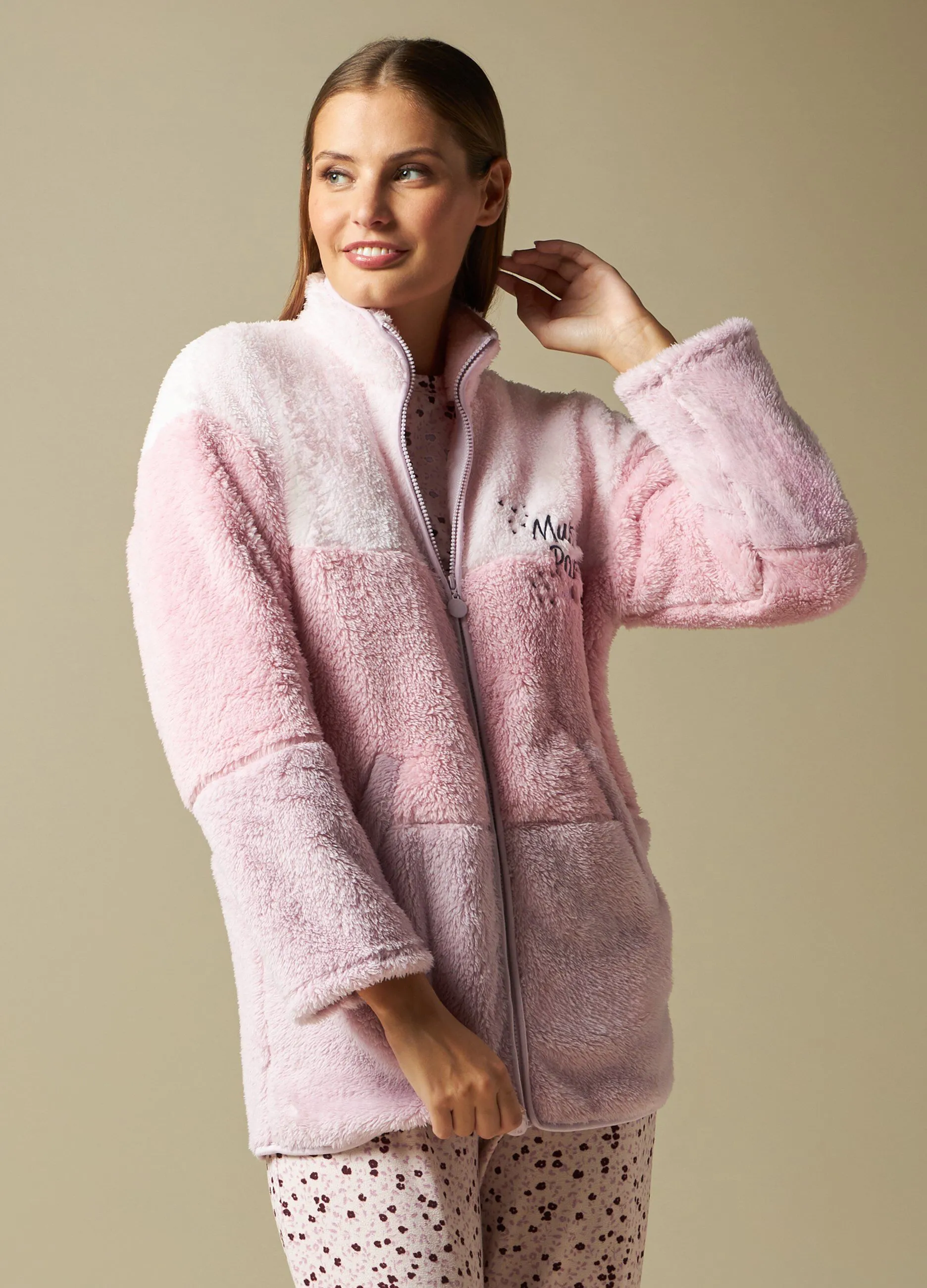 NYMOS  Giacca pigiama in pile effetto pelliccia full zip