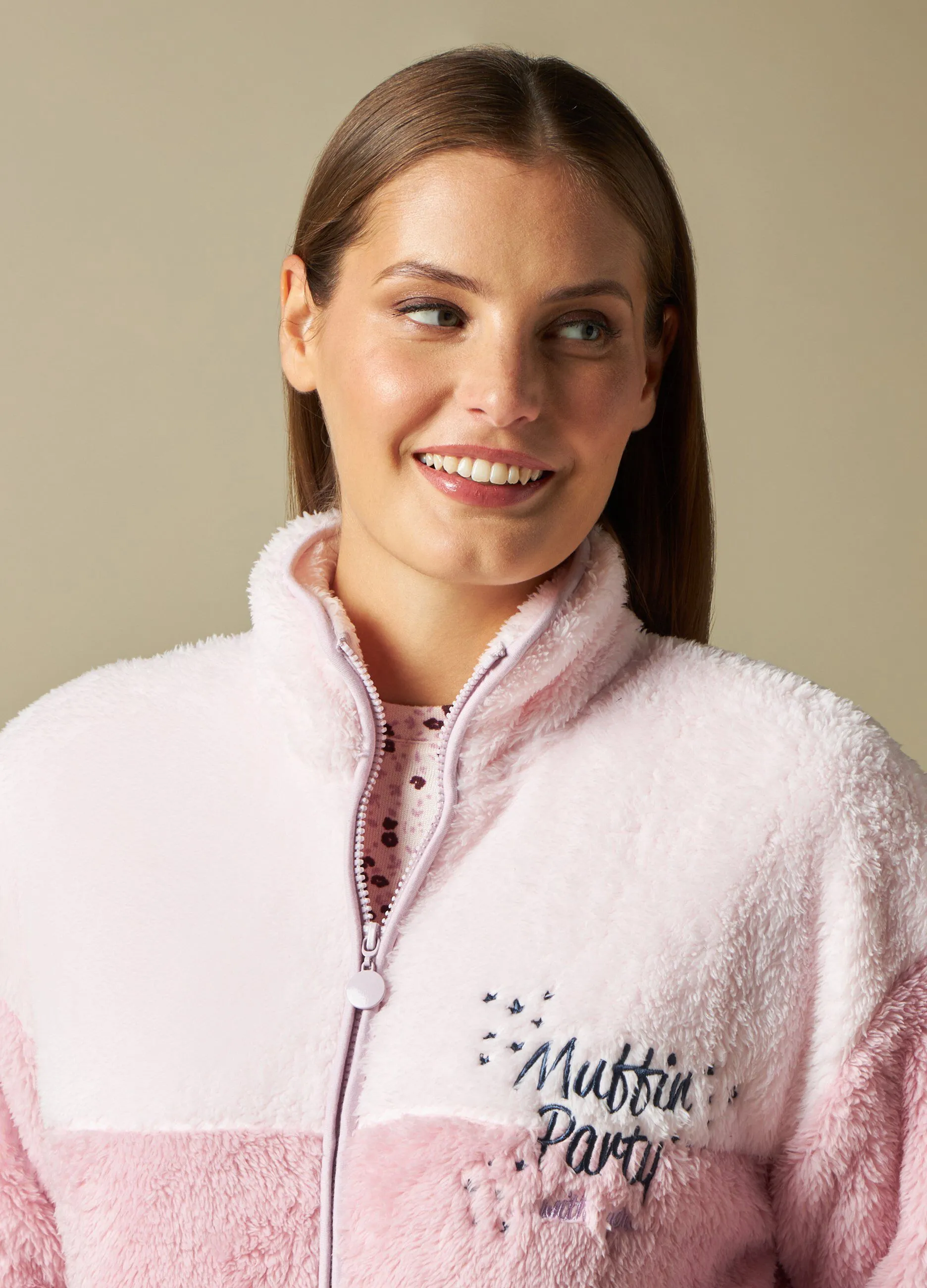 NYMOS  Giacca pigiama in pile effetto pelliccia full zip