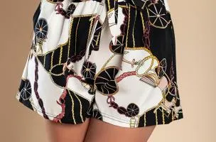 Pantaloncini stampati, neri