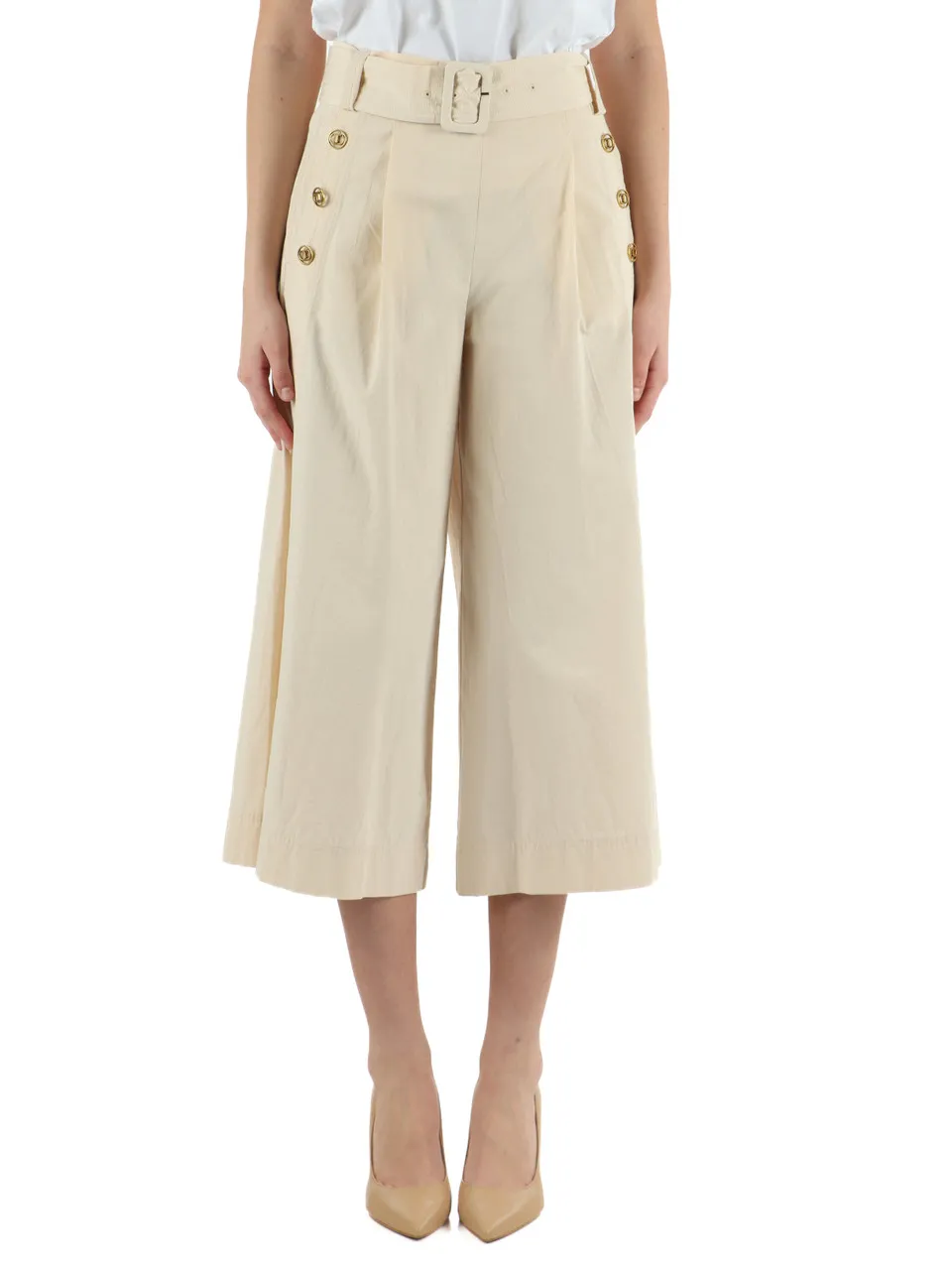 Pantalone culotte in popeline di cotone