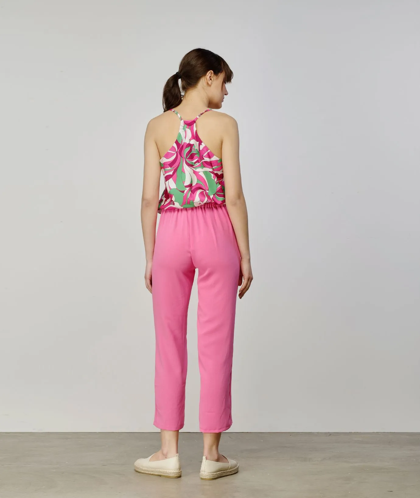 Pantaloni rosa con tasche