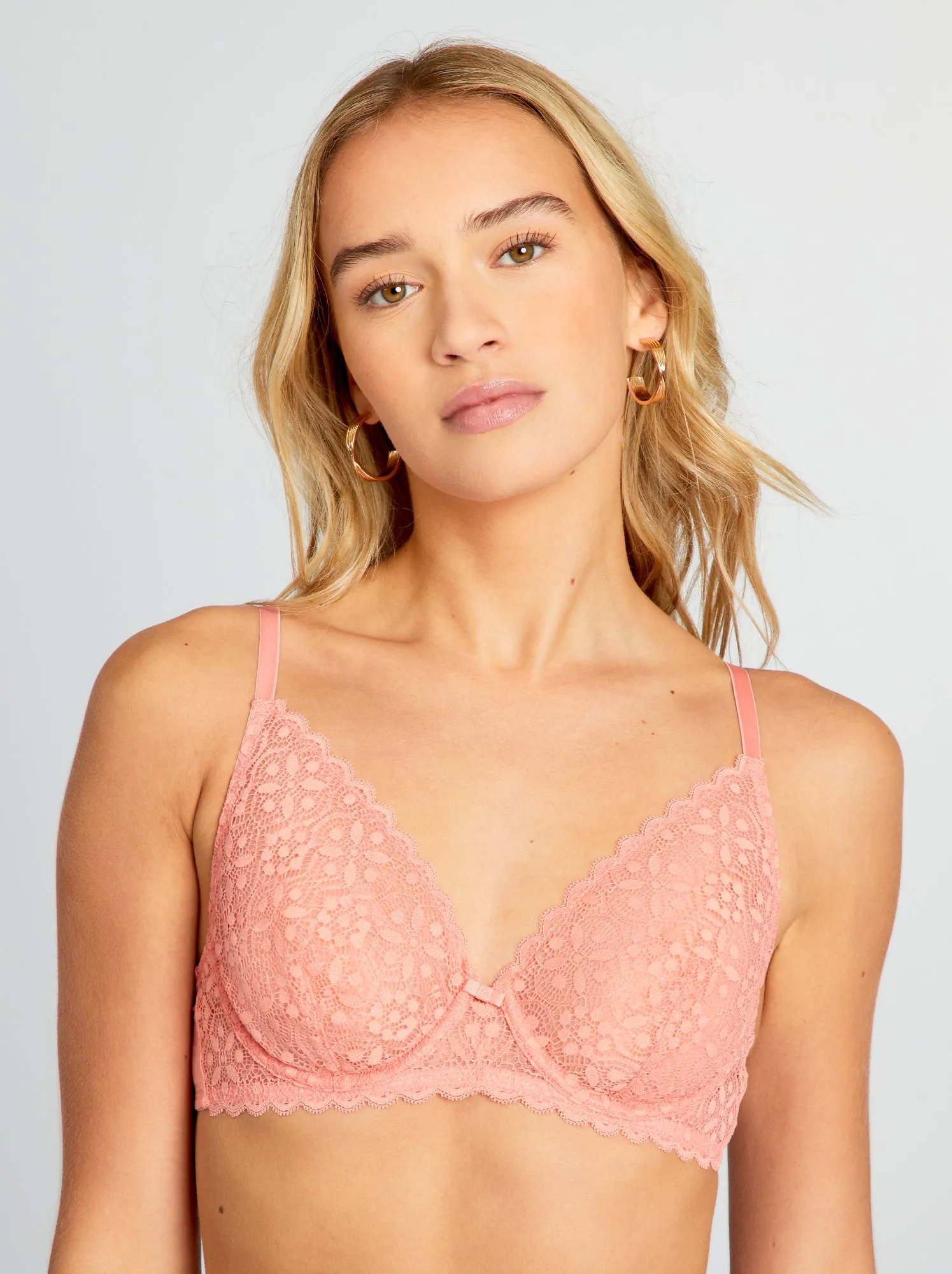 Reggiseno a balconcino in pizzo - ROSA