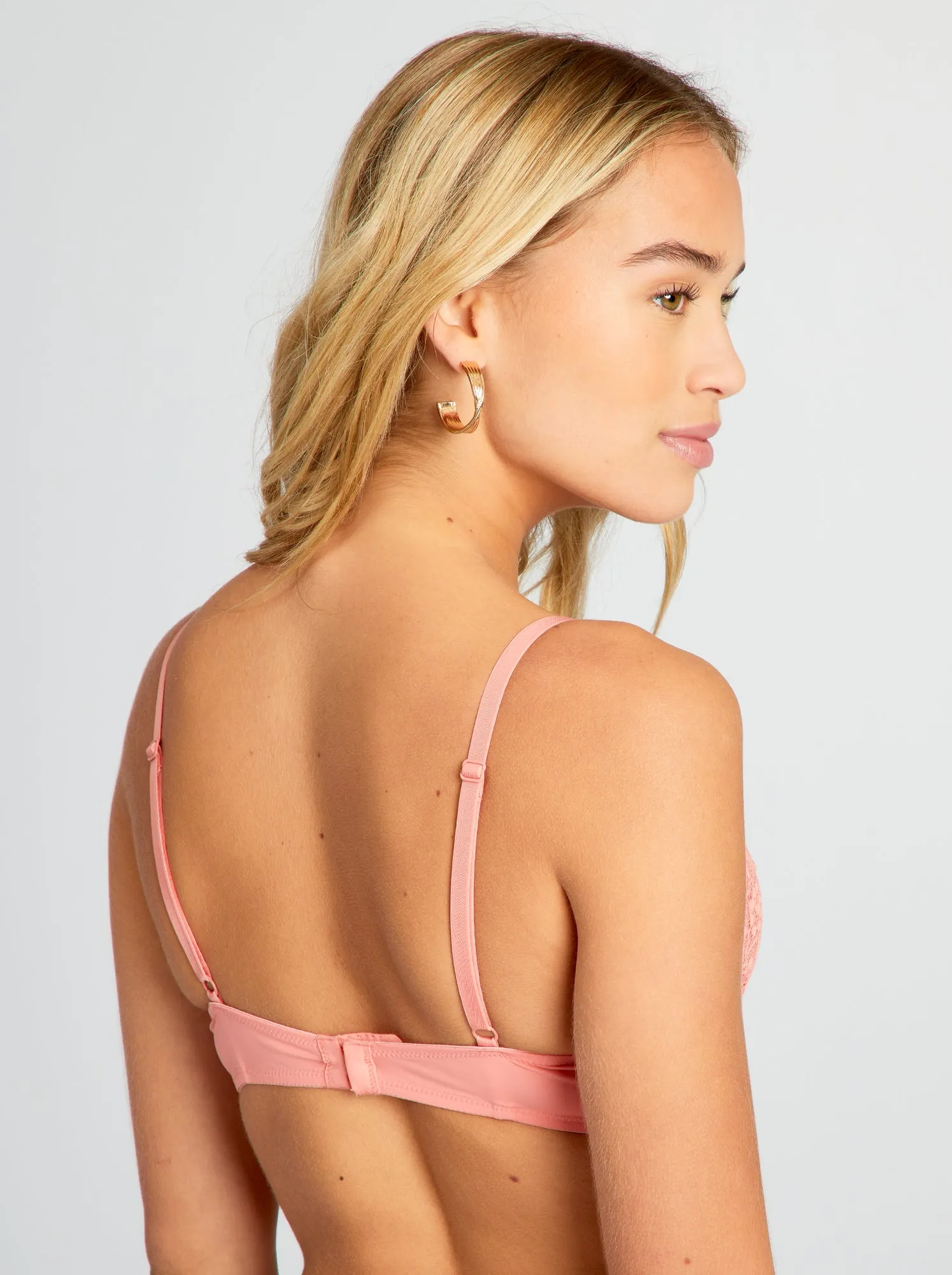 Reggiseno a balconcino in pizzo - ROSA