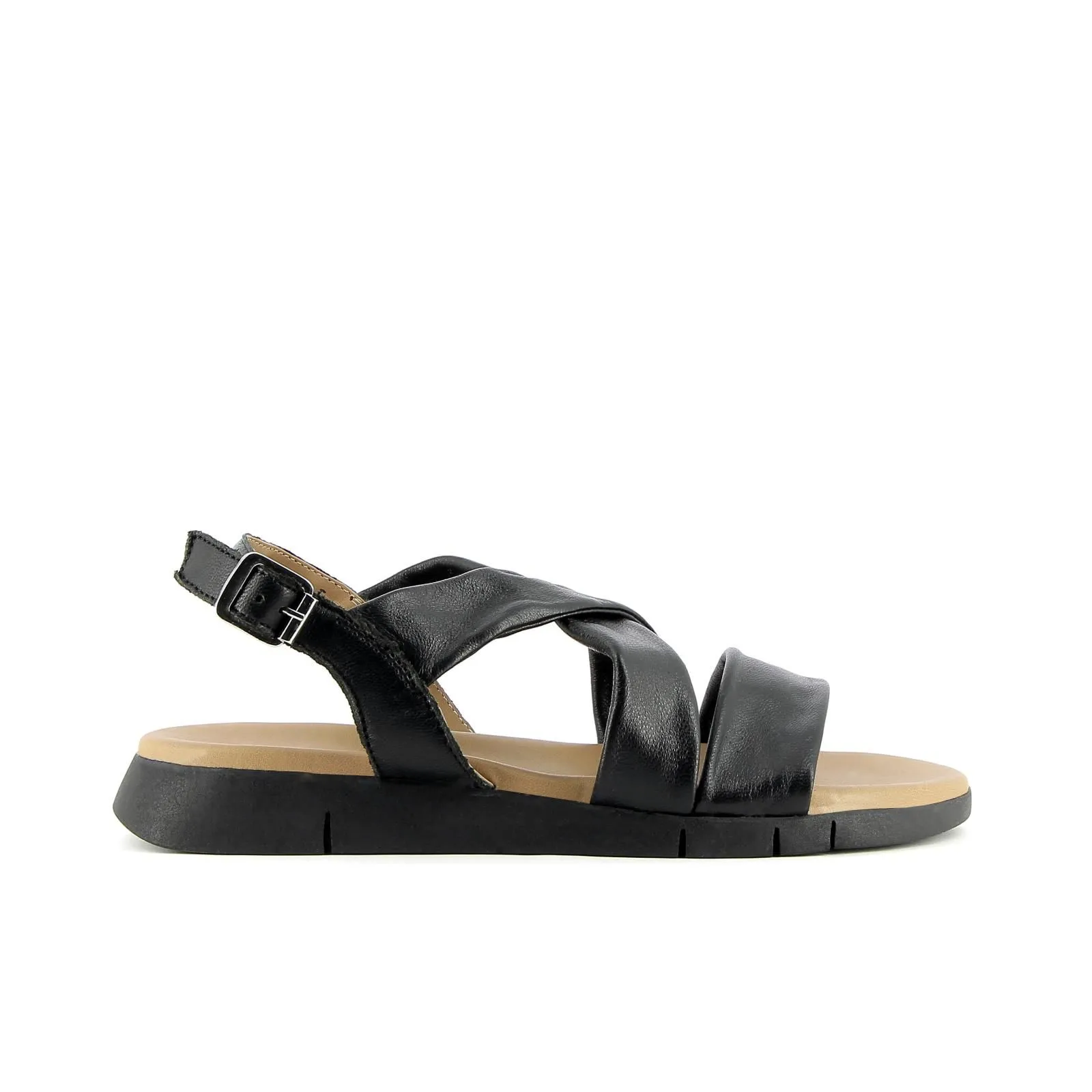 Sandali casual neri con fasce ad incrocio