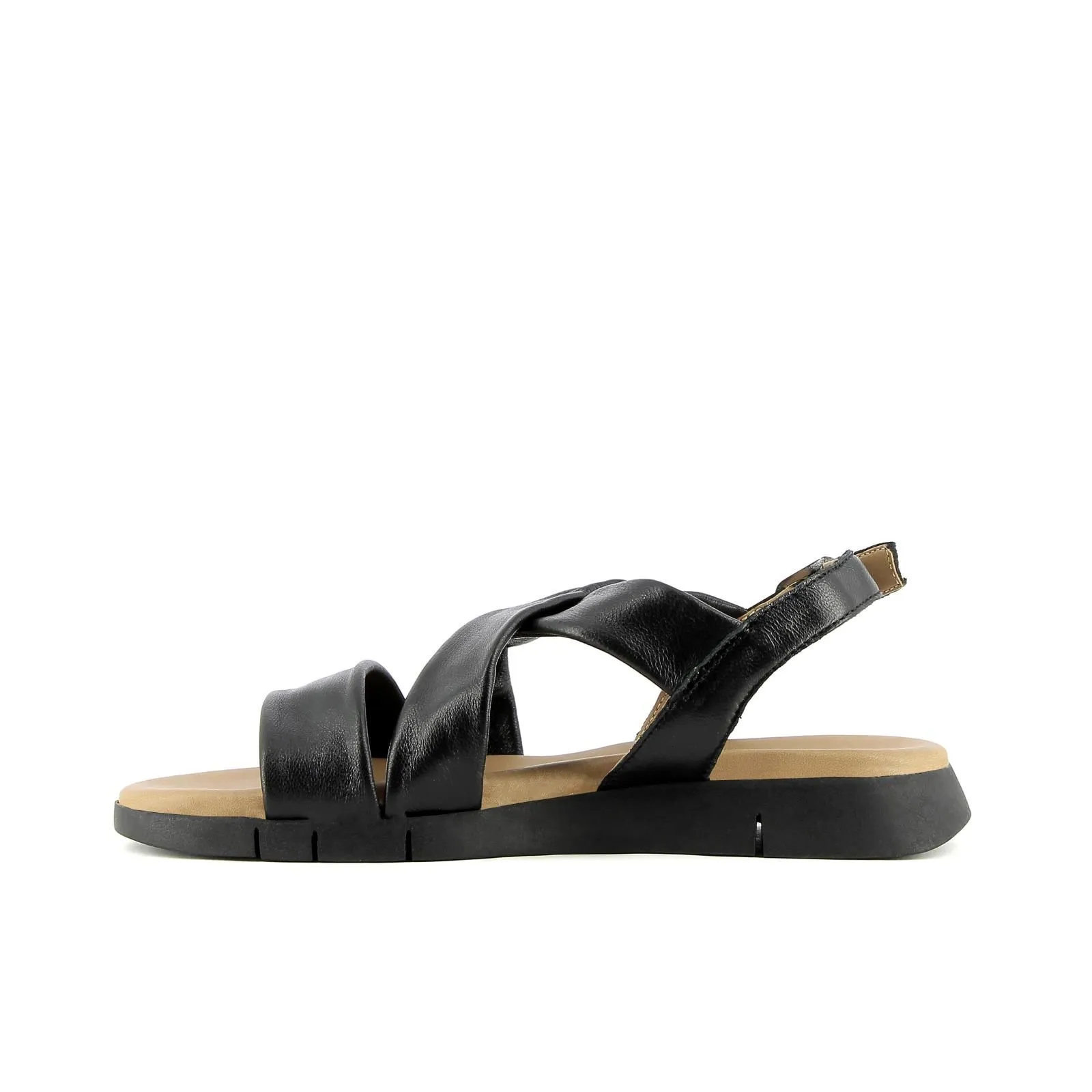 Sandali casual neri con fasce ad incrocio