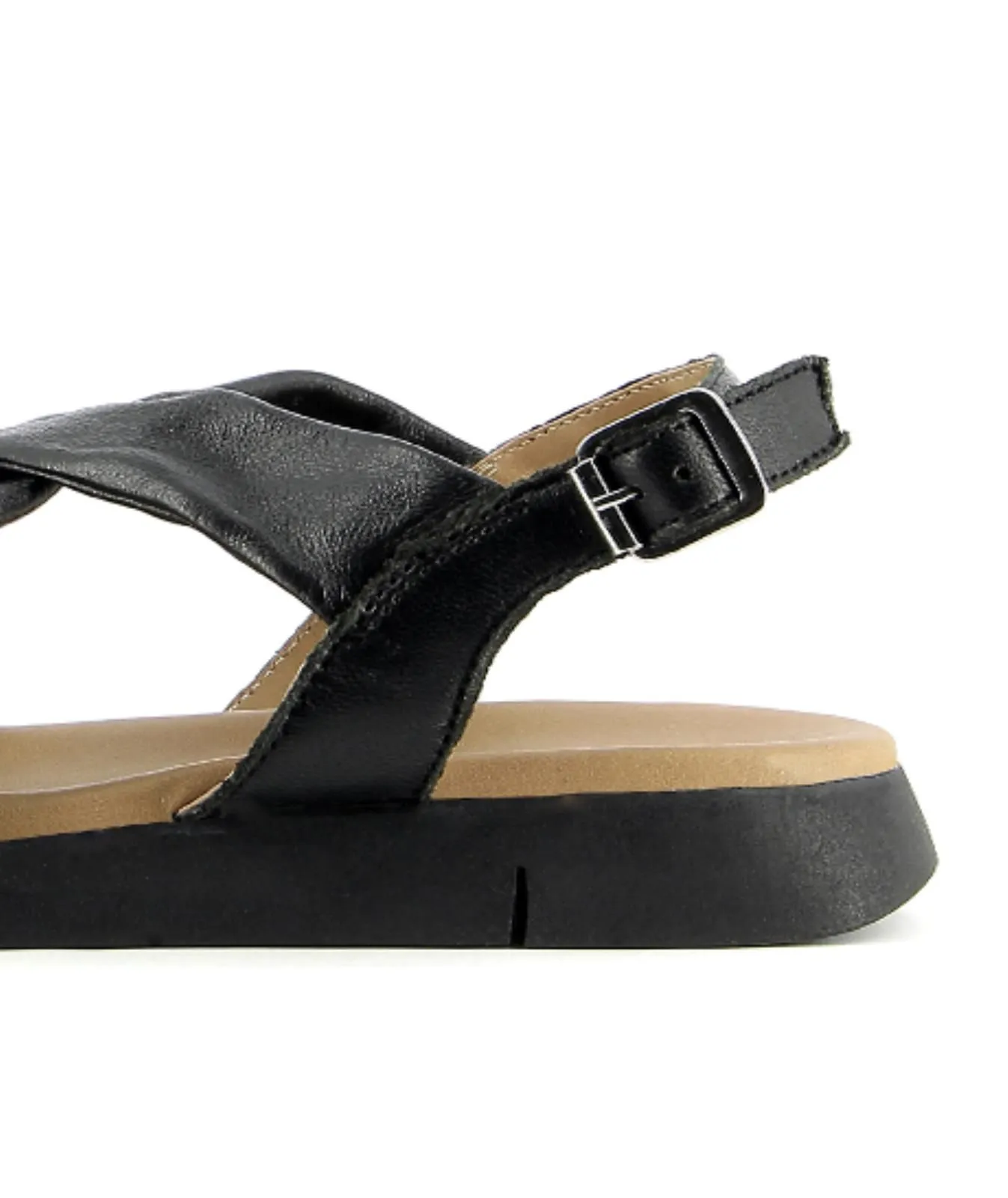 Sandali casual neri con fasce ad incrocio