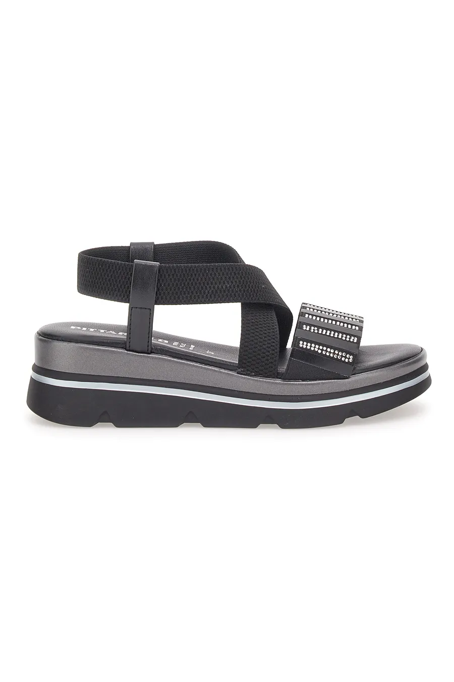 Sandali Flatform Neri Pittarello 83201