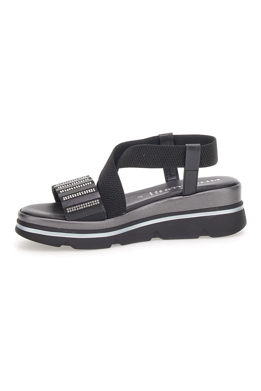 Sandali Flatform Neri Pittarello 83201