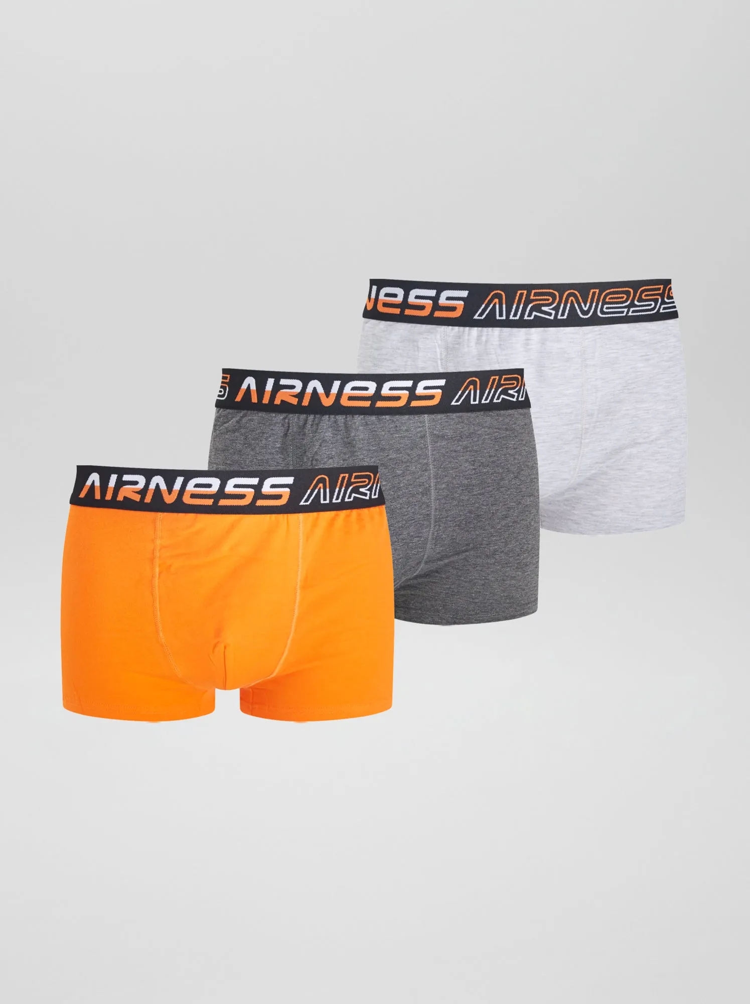 Set di 3 boxer tinta unita 'Airness' - ARANCIONE
