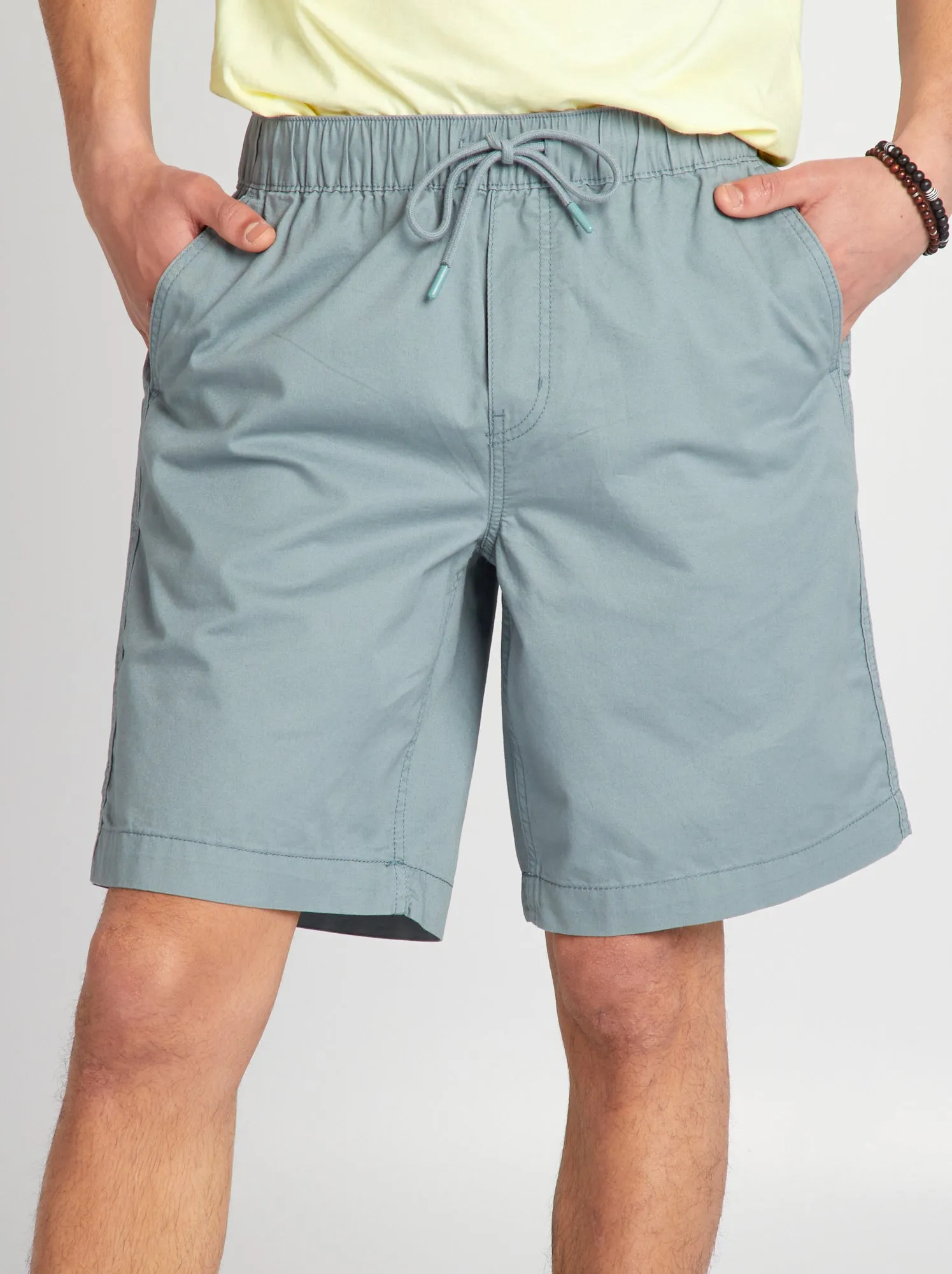 Shorts dritti con vita elasticizzata - BLU