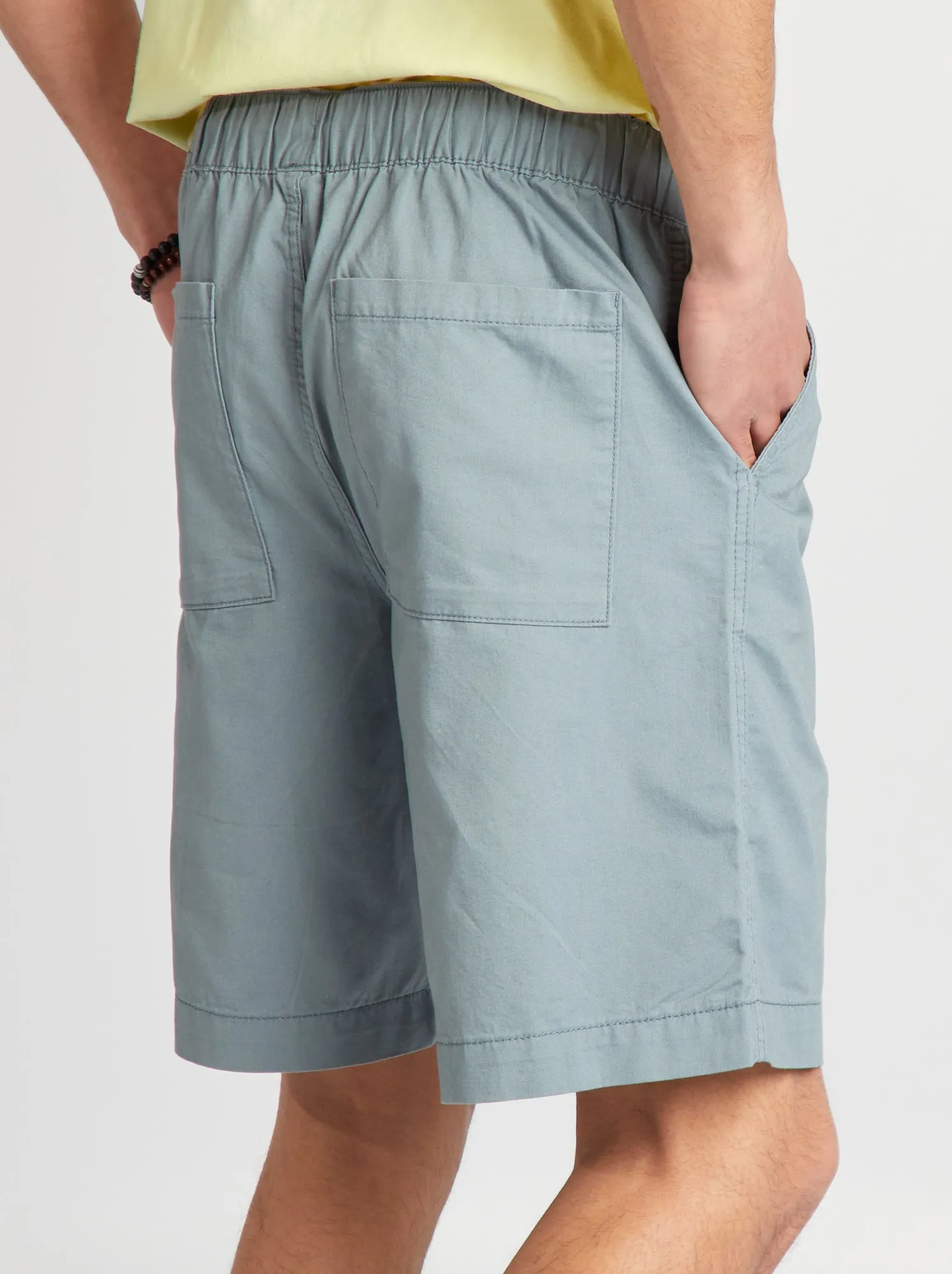 Shorts dritti con vita elasticizzata - BLU