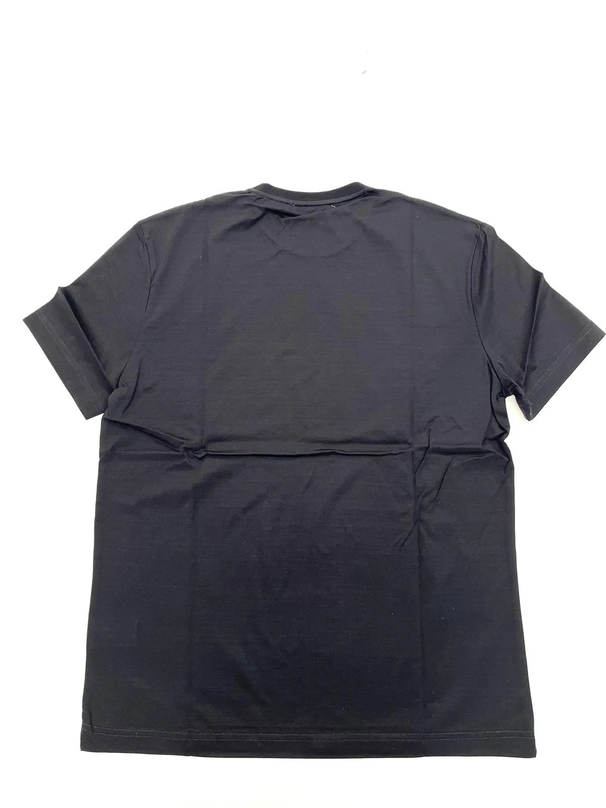 T-SHIRT NERA IN FILO DI SCOZIA DI COTONE