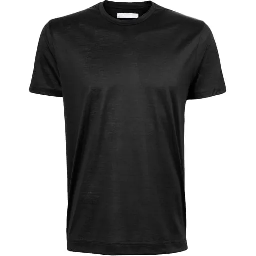 T-SHIRT NERA IN FILO SCOZIA DI COTONE