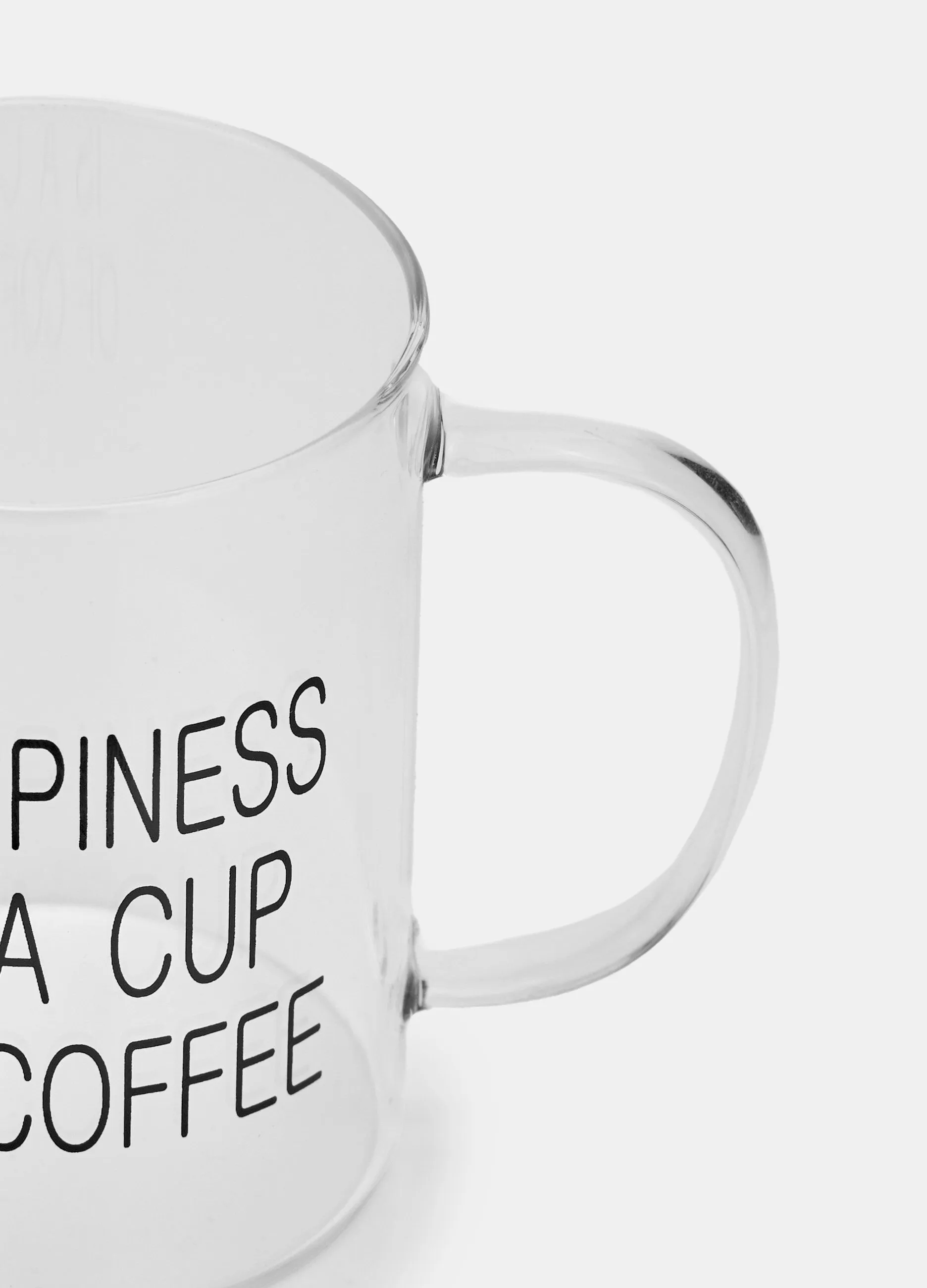 Tazza in vetro trasparente borosilicato con stampa