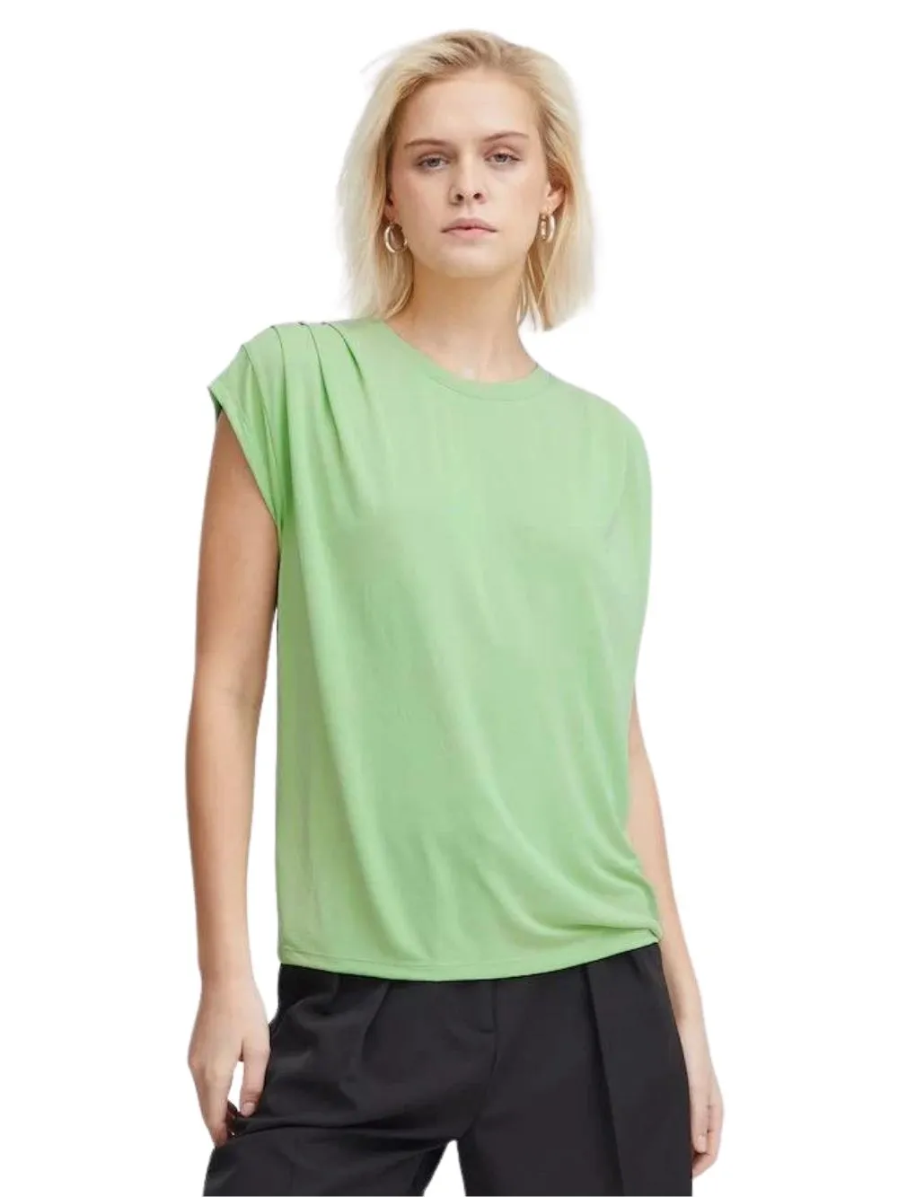 Top Donna tinta unita verde menta