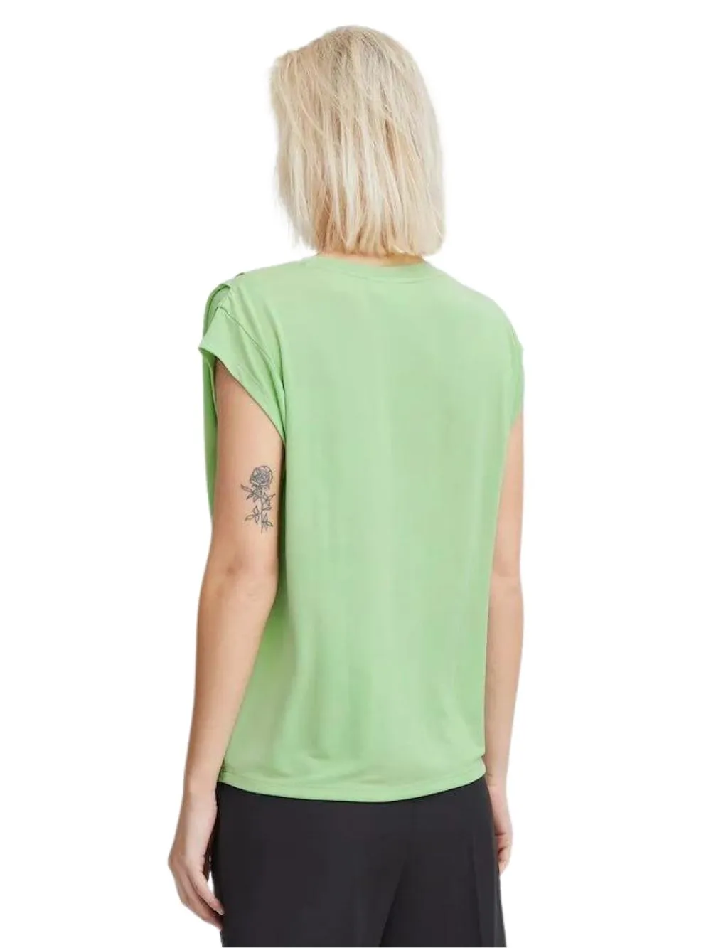 Top Donna tinta unita verde menta
